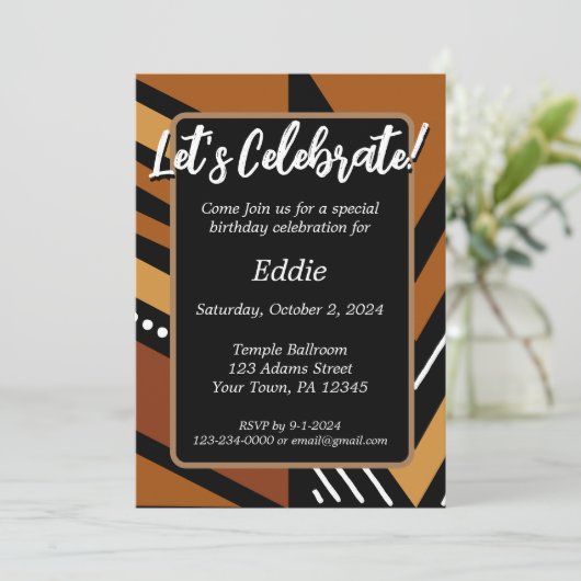 アフリカを中心にカスタマイズ可能な招待状 招待状 (スタンド正面)