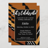 アフリカを中心にカスタマイズ可能な招待状 招待状 (正面/裏面)