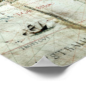 アフリカを示す世界地図の詳細 ポスター (角)