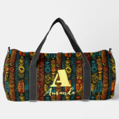 アフリカアシャンティアカンガーナ民族パターン4 ダッフルバッグ (正面)