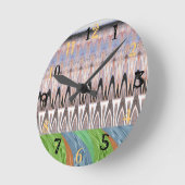 アフリカアジ伝統的アパターン ラウンド壁時計 (傾斜)