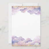 アフリカアフロ女の子パープルリトルエンジェルベビーシャワー 招待状 (裏面)