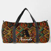 アフリカアムハラエチオピア幾何学的エスニックパターン11 ダッフルバッグ (裏面)