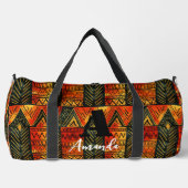アフリカアムハラエチオピア幾何学的エスニックパターン18 ダッフルバッグ (正面)