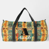 アフリカアムハラエチオピア幾何学的エスニックパターン8 ダッフルバッグ (裏面)