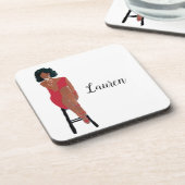 アフリカアメリカンディバインクリムゾン飲料用コースター コースター (左側)