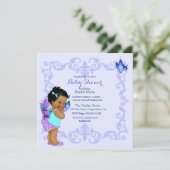 アフリカアメリカンバタフライプリンセスヴィンテージベビー 招待状 (スタンド正面)