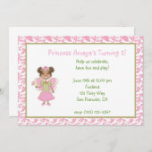 アフリカアメリカンプリンセスフェアリー招待状 招待状 (正面/裏面)