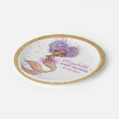 アフリカアメリカンマーメイドベビーシャワー紙プレート ペーパープレート (アングル)