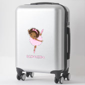 アフリカアンカンバレリーナガールビニールステッカー シール (スーツケース)