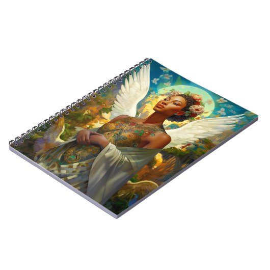 アフリカアンジェル女神ファンタジーアート ノートブック (左側)