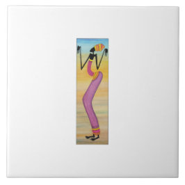 アフリカアートかわいい&スタイリッシュガール タイル