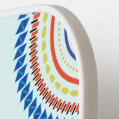 アフリカアートインスパイア幾何パターン ピックルボールラケット (左詳細)