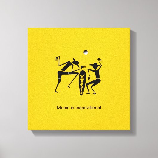 アフリカアートシルエット素晴らしダンサー キャンバスプリント (正面)