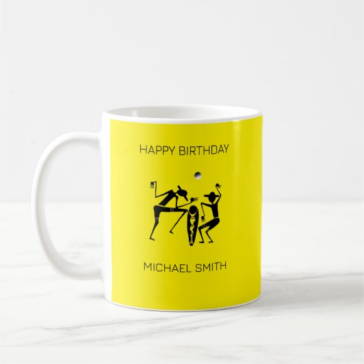 アフリカアートシルエット素晴らしダンサー コーヒーマグカップ (左)