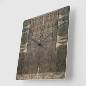 アフリカアート彫刻時計 スクエア壁時計 (傾斜)