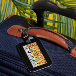 アフリカアート抽象芸術素晴らしダンサー ラゲッジタグ