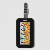 アフリカアート抽象芸術素晴らしダンサー ラゲッジタグ (正面縦)