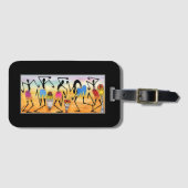 アフリカアート抽象芸術素晴らしダンサー ラゲッジタグ (正面横)