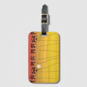 アフリカアート素晴らしトロピカルサンセット ラゲッジタグ (正面縦)