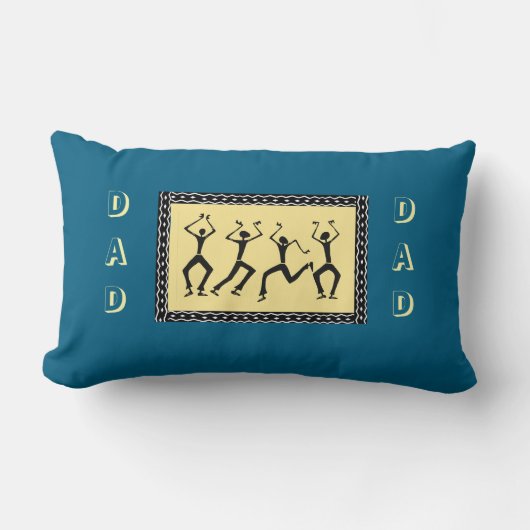 アフリカアート素晴らしパーティーダンス ランバークッション (正面)