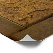 アフリカアート素朴ポスターの象 ポスター (角)