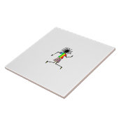 アフリカアート、かわいいハッピーダンサー タイル (側面)