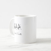 アフリカアート、かわいい幸せなダンサー白 コーヒーマグカップ (正面左)