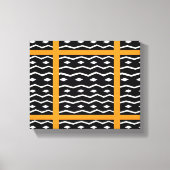 アフリカアート、エスニックパターンオレンジ キャンバスプリント (正面)