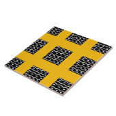 アフリカアート、エスニックパターンオレンジ タイル (側面)