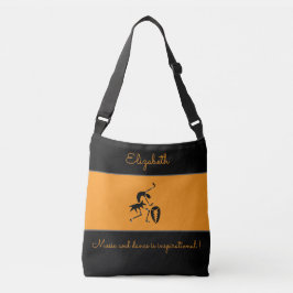 アフリカアート、エスニック、ハッピーダンサー クロスボディバッグ