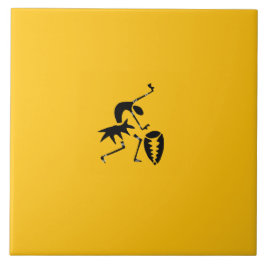 アフリカアート、カラフルシルエッ素晴らしトダンサー タイル