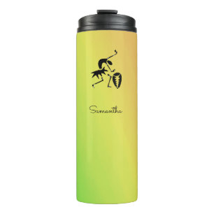 アフリカアート、カラフルシルエッ素晴らしトダンサー タンブラー