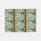 アフリカアート – ブランケット、枕の上の女性 フリースブランケット (正面(横))