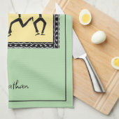 アフリカアート、レッツパーティー キッチンタオル (四つ折り)