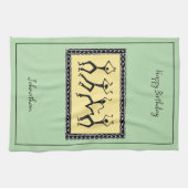 アフリカアート、レッツパーティー キッチンタオル (横)