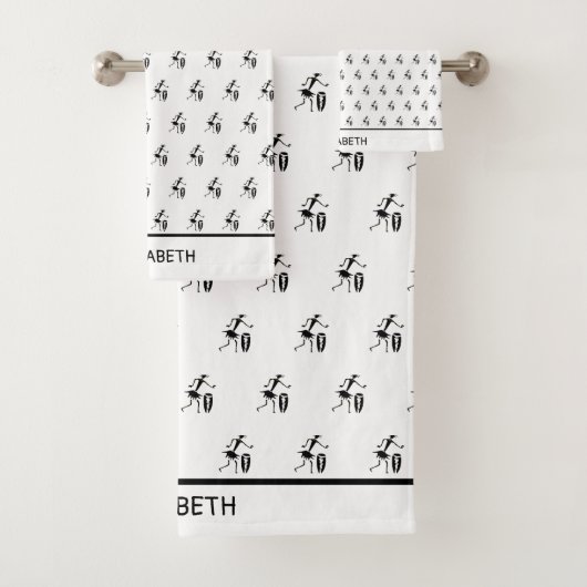 アフリカアート、可愛いダン感動的サー バスタオルセット (インサイチュ)