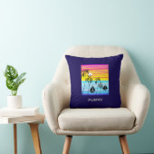 アフリカアート、熱帯の夏の夕日セーリング クッション (椅子)