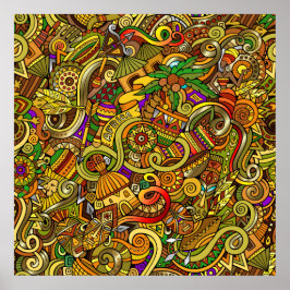 アフリカイラストレーションアートポスター ポスター