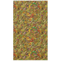 アフリカイラストレーションラージテーブルクロス