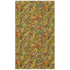 アフリカイラストレーションラージテーブルクロス テーブルクロス