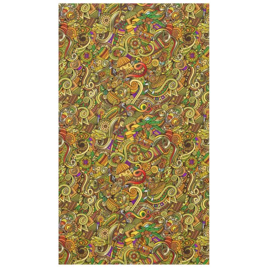 アフリカイラストレーションラージテーブルクロス テーブルクロス (正面)