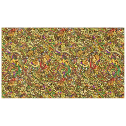 アフリカイラストレーションラージテーブルクロス テーブルクロス (正面(横))