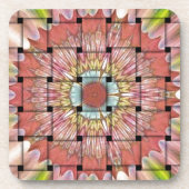 アフリカインスパイアアートプリント – 幾何学織デザイン コースター (正面)