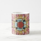 アフリカインスパイアアートプリント – 幾何学織デザイン コーヒーマグカップ (中央)