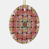 アフリカインスパイアアートプリント – 幾何学織デザイン セラミックオーナメント (右)