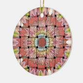 アフリカインスパイアアートプリント – 幾何学織デザイン セラミックオーナメント (左)