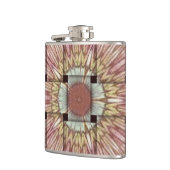 アフリカインスパイアアートプリント – 幾何学織デザイン フラスク (左)