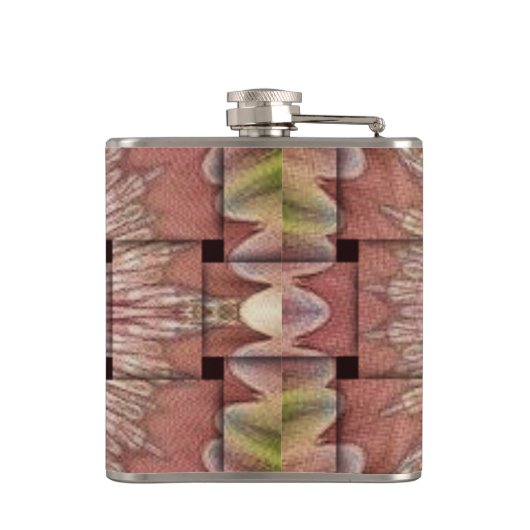 アフリカインスパイアアートプリント – 幾何学織デザイン フラスク (裏面)