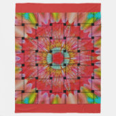 アフリカインスパイアアートプリント – 幾何学織デザイン フリースブランケット (正面)